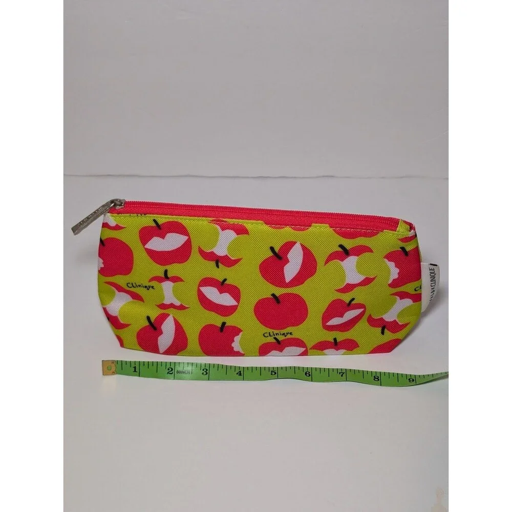 Clinique x Donald Robertson Apple Print Cosmetic Makeup Pouch